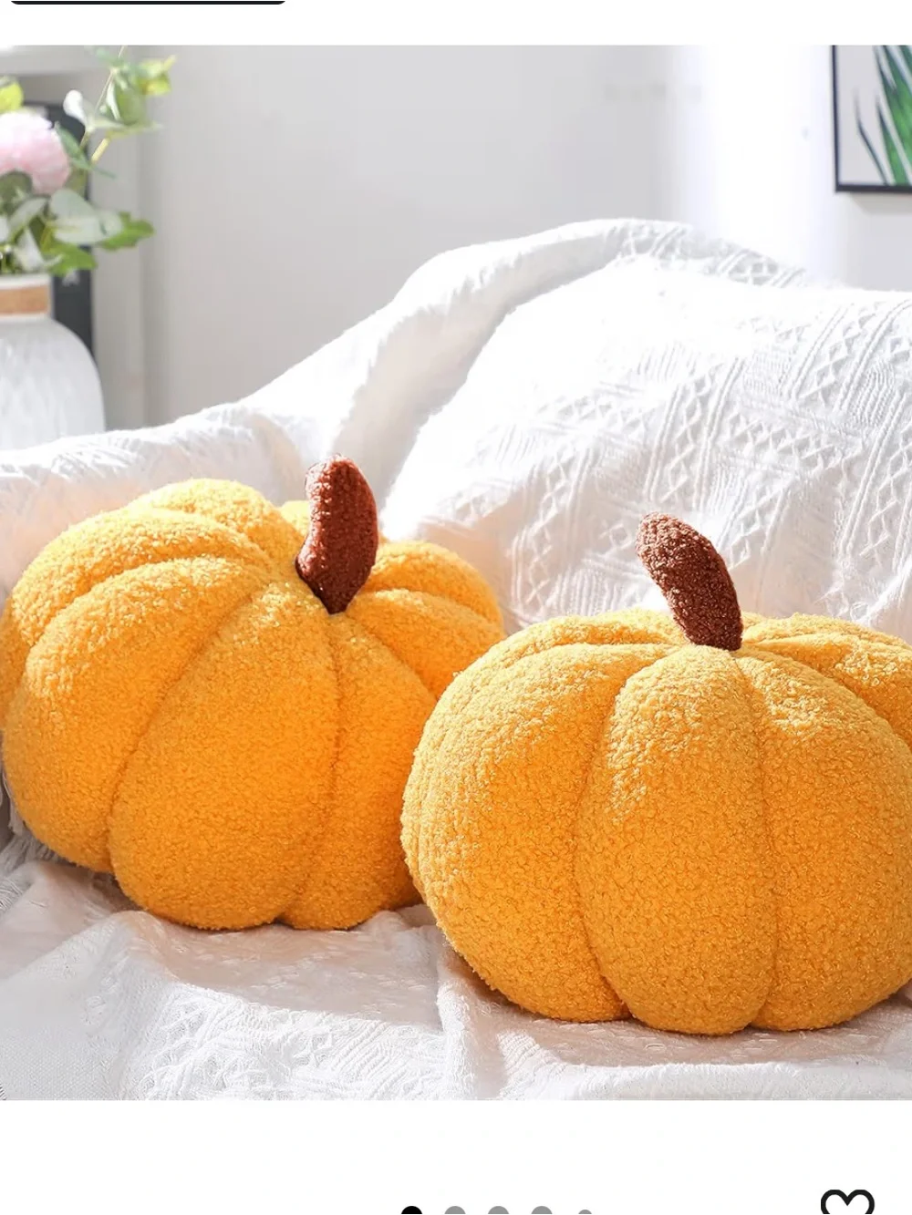 NEW 2 pack Cozy Plush Pumpkin Throw Pillows - 11 X 9.5 | Fall | Thanksgiving